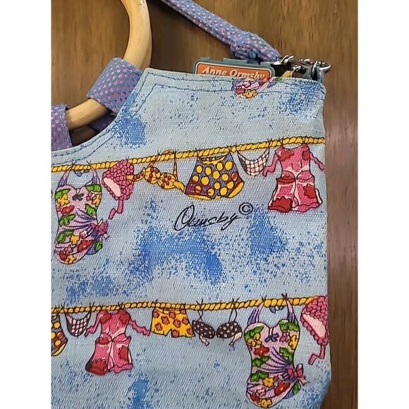 Vintage Anne Ormsby Surviving Stress Canvas Handbag Crossbody - Picture 4 of 11